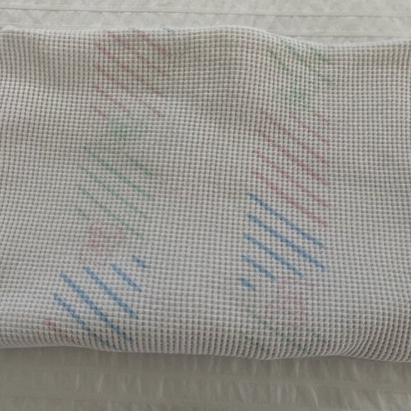 Vintage Baby Morgan Cozy‎ Bear Pastel Blanket Thermal Waffle Weave Security EUC - Picture 7 of 16